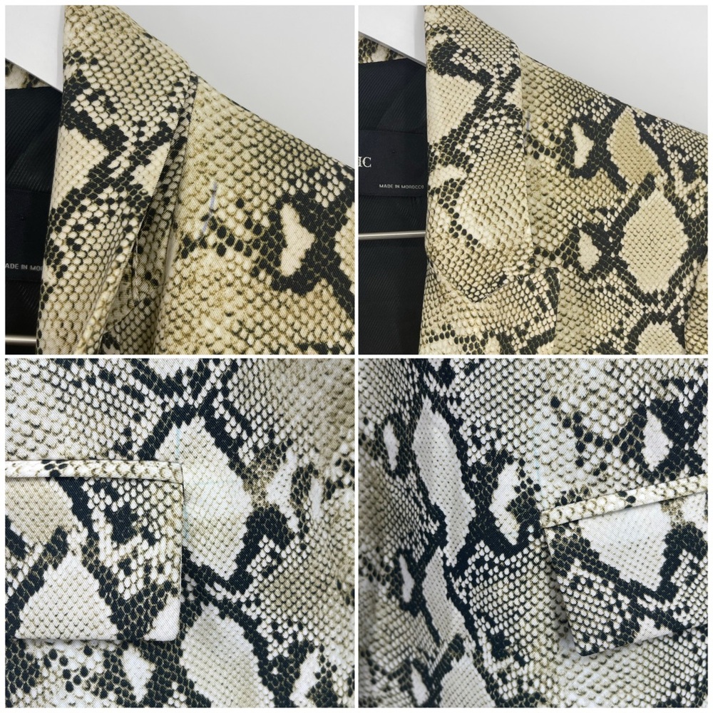 Zara Basic Snake Print Blazer XS Blogger Favorite Animal Print Jacket - Picture 8 of 9